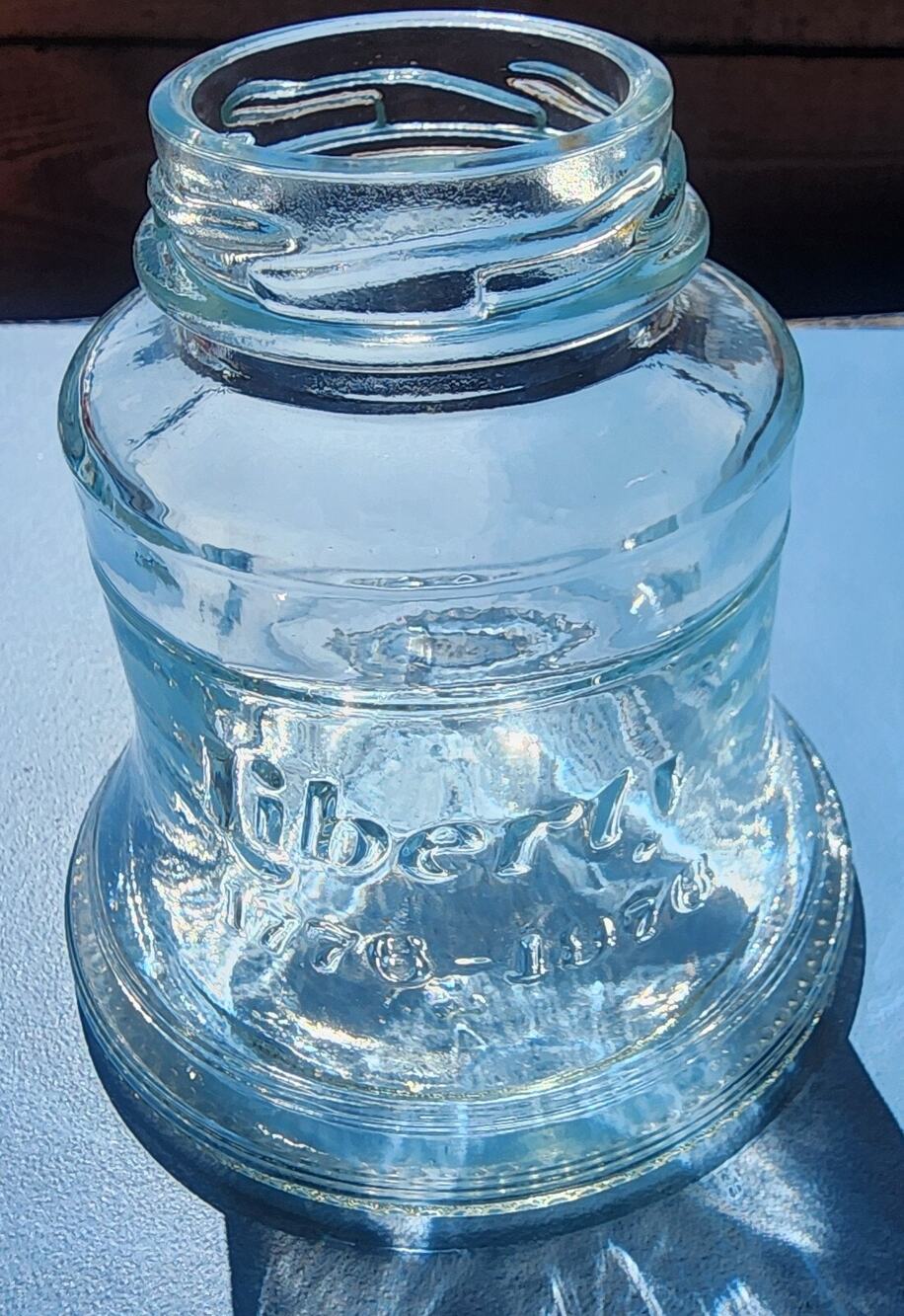 Vintage Liberty Cherries Liberty Bell Bicentennial 1776-1976 Clear Jar
